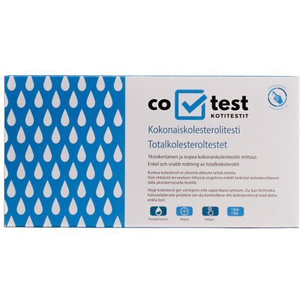 Co-Test Kokonaiskolesterolitesti. Ce-merkitty kotitesti kolesteroliarvojen seurantaan. Tuotekoodi: Co_31