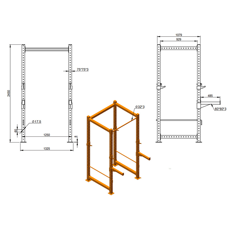 Wrange Black Line crossrack mitat Toiminnallinen crossrack_tuotekoodi: WBL_CrossRack